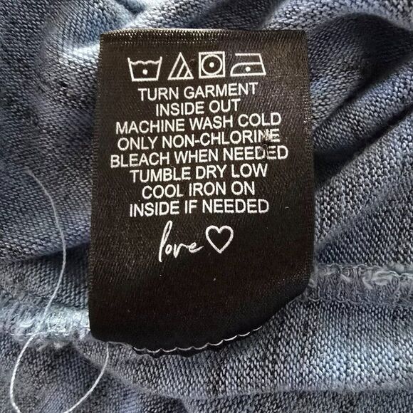 Nic + Zoe Hazed Blue Knit Shirt Women Sz L Faux Wrap Long Sleeve - Picture 9 of 9